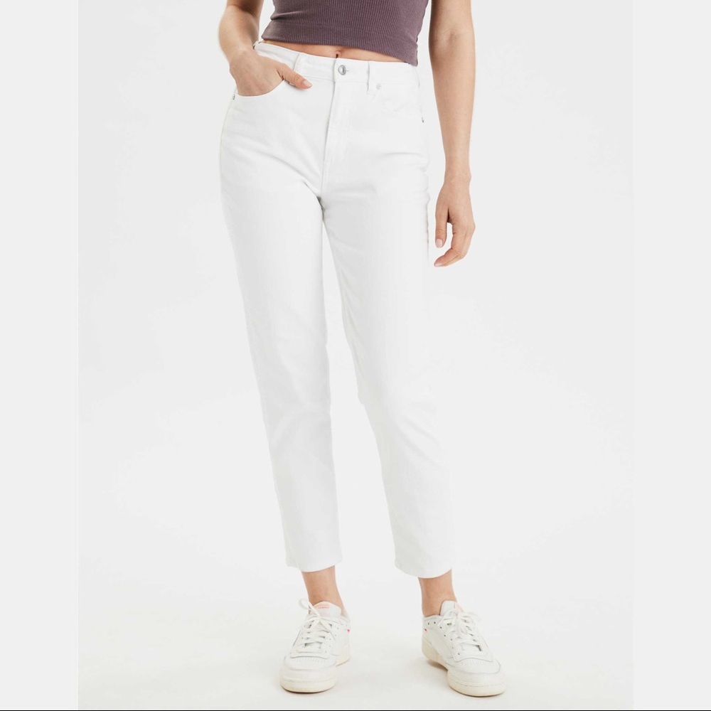 American Eagle Stretch Mom Jean White PLUS